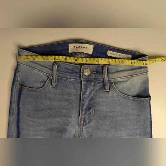 Pac Sun Womens Ankle Jegging Size 23 - 2 Blue Stripes down the side - Picture 8 of 11